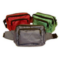 600D Polyester Fanny Pack w/ 4 Zipper Pockets & Adjustable Belt